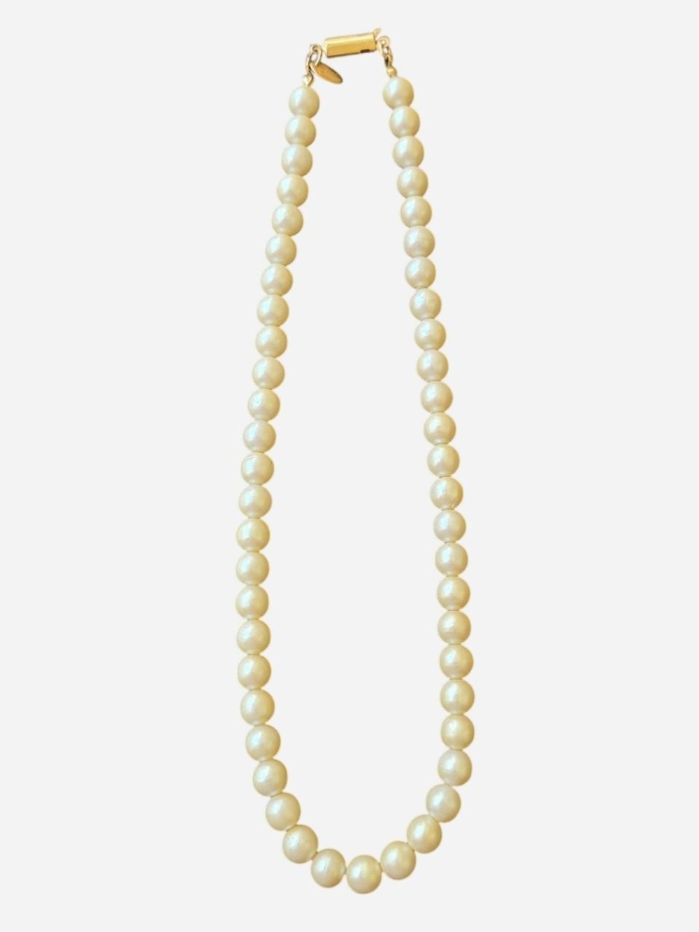 Classic Cream Pearl Necklace with Gold Clasp